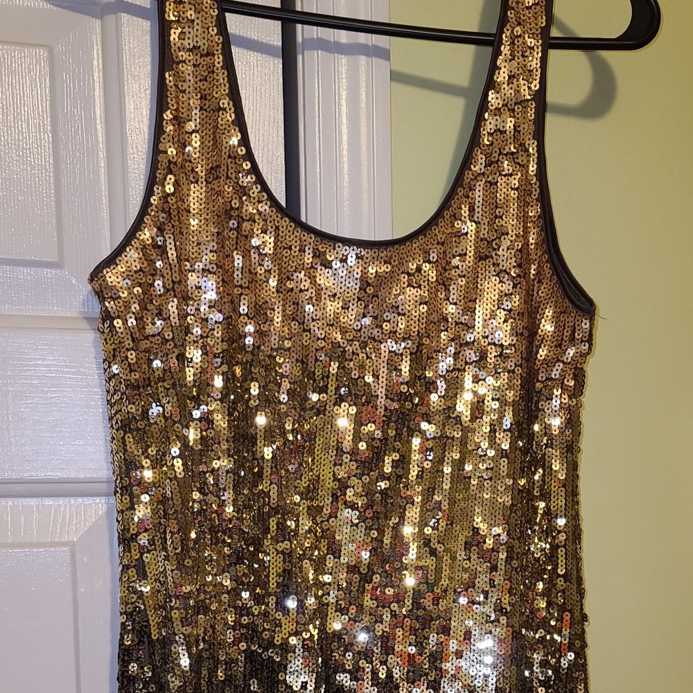 Gold sequin dress